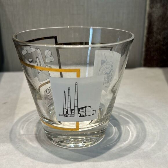 Vtg Osborne Kemper Thomas Oil Refinery Rocks Glasses Set Drinkware Industrial - Picture 3 of 9